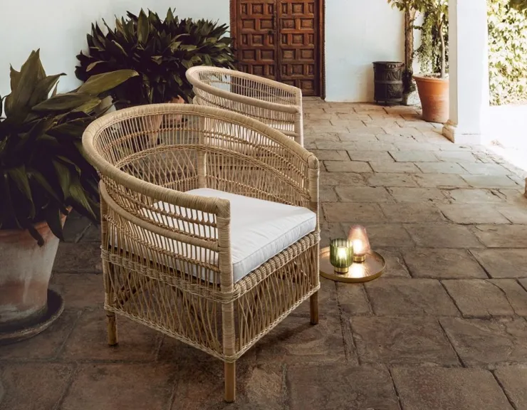 Poltrone E Chaise Longue>Bizzotto POLTRONA CON CUSCINO IN FIBRE NATURALI - JOSEFINA