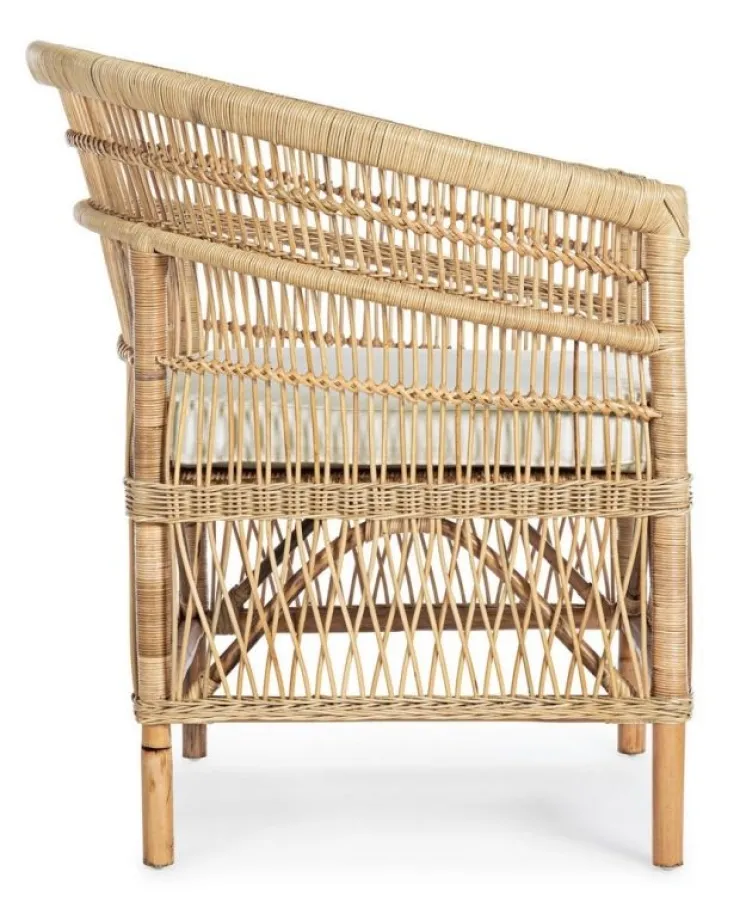 Poltrone E Chaise Longue>Bizzotto POLTRONA CON CUSCINO IN FIBRE NATURALI - JOSEFINA