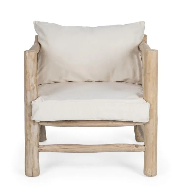 Poltrone E Chaise Longue>Bizzotto POLTRONA CON CUSCINO IN TEAK - SAHEL