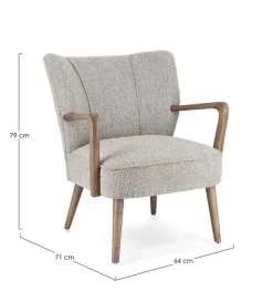 Poltrone E Chaise Longue>Bizzotto POLTRONA EFFETTO BOUCLE' - MORITZ