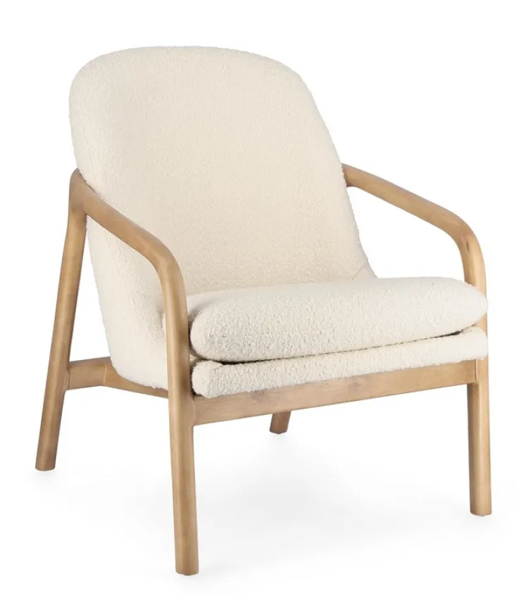 Poltrone E Chaise Longue>Bizzotto POLTRONA EFFETTO BOUCLE' PURE - ELAIDE