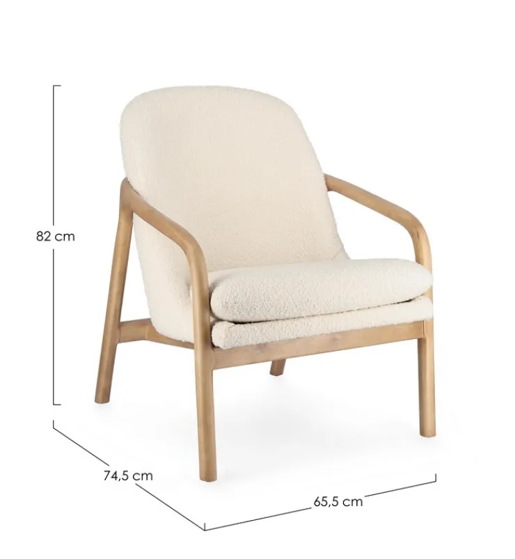 Poltrone E Chaise Longue>Bizzotto POLTRONA EFFETTO BOUCLE' PURE - ELAIDE