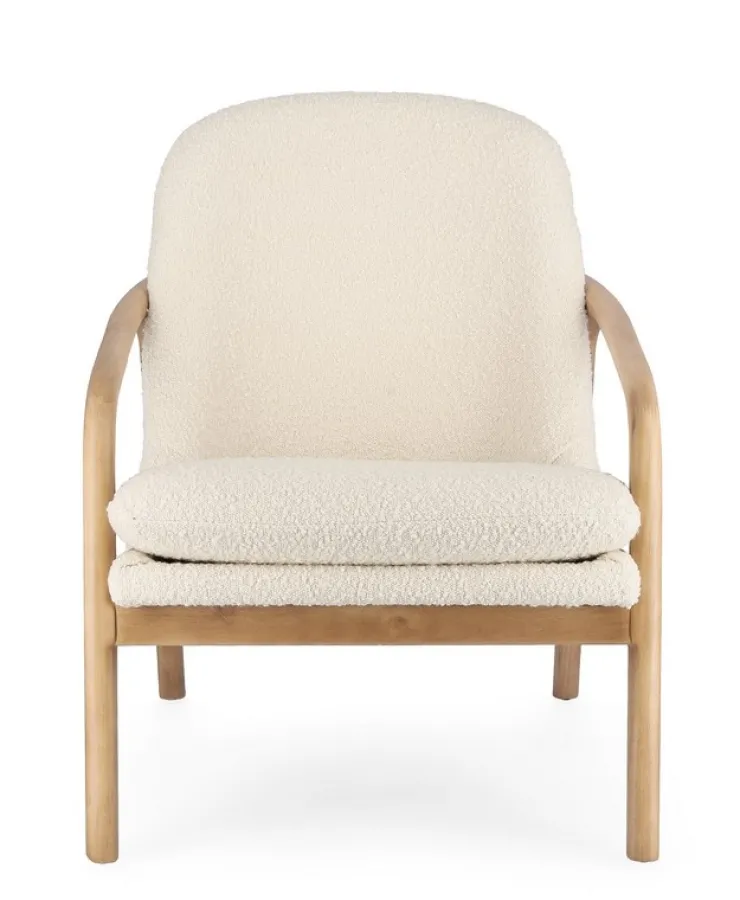 Poltrone E Chaise Longue>Bizzotto POLTRONA EFFETTO BOUCLE' PURE - ELAIDE