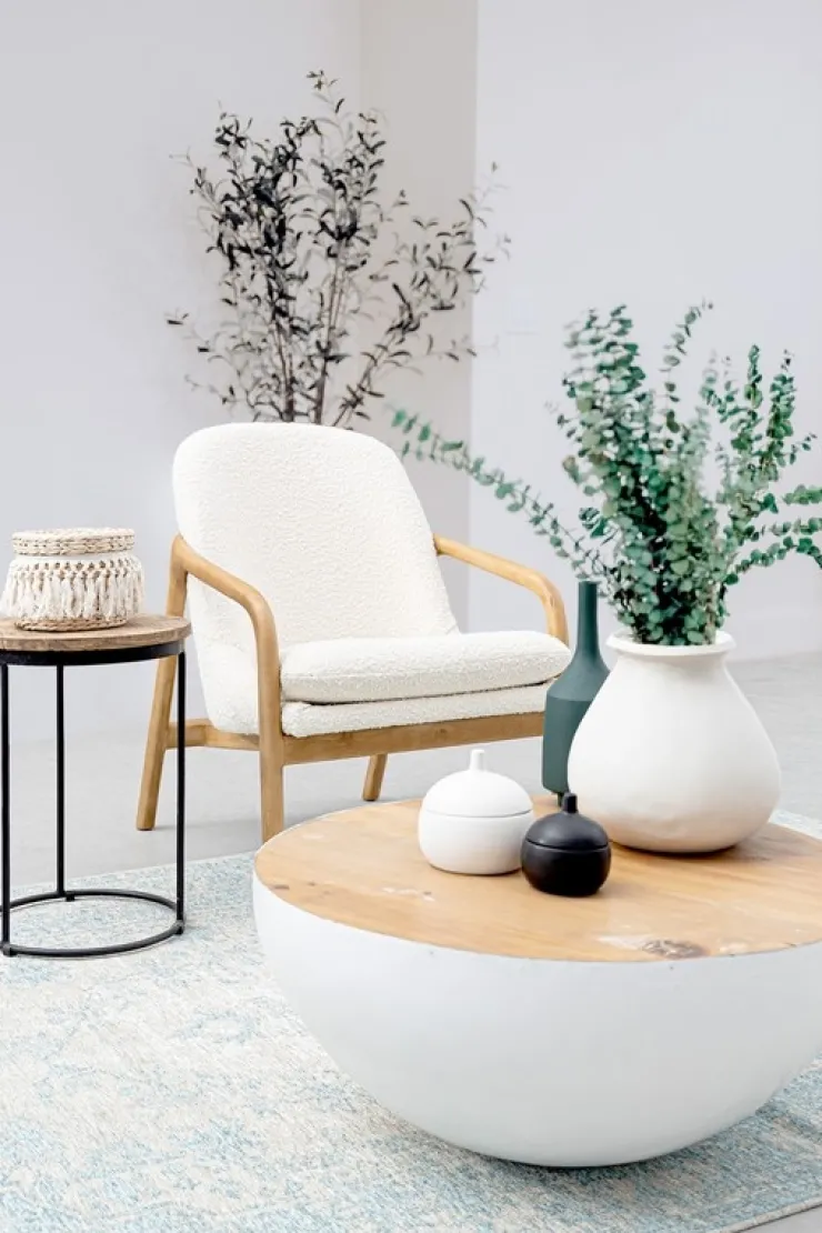 Poltrone E Chaise Longue>Bizzotto POLTRONA EFFETTO BOUCLE' PURE - ELAIDE