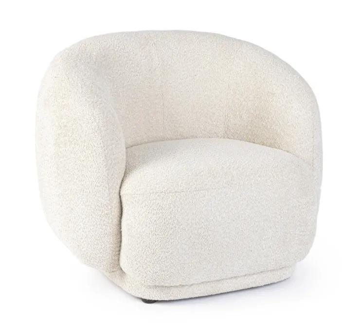 Poltrone E Chaise Longue>Bizzotto POLTRONA EFFETTO BOUCLE' NATURALE - TECLA