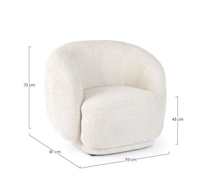 Poltrone E Chaise Longue>Bizzotto POLTRONA EFFETTO BOUCLE' NATURALE - TECLA