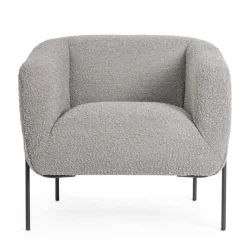 Poltrone E Chaise Longue>Bizzotto POLTRONA EFFETTO BOUCLE' GRIGIO - CLAUDINE