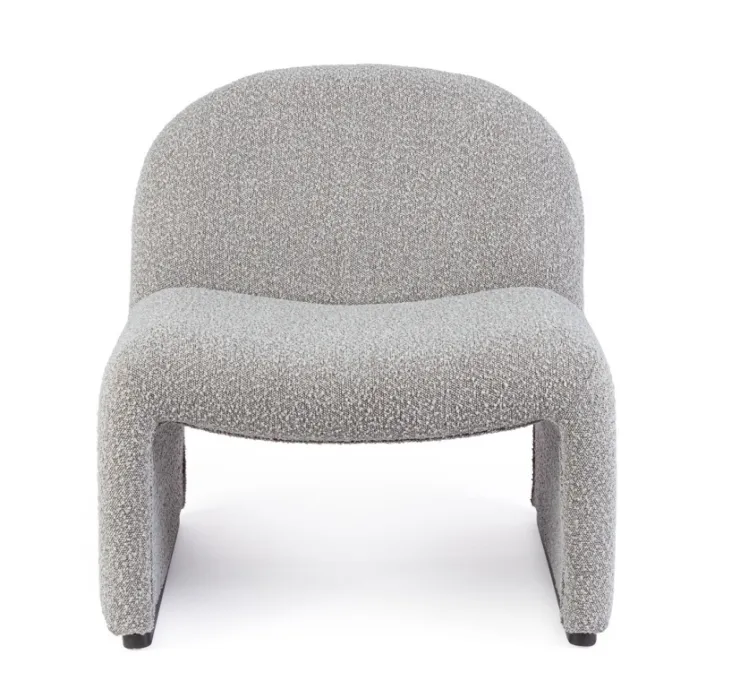 Poltrone E Chaise Longue>Bizzotto POLTRONA EFFETTO BOUCLE' GRIGIO - BASSILLA