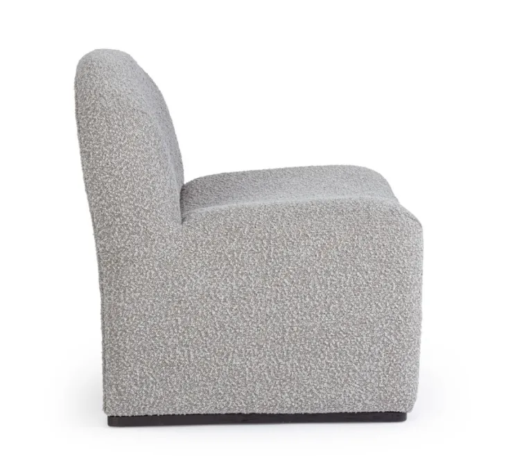 Poltrone E Chaise Longue>Bizzotto POLTRONA EFFETTO BOUCLE' GRIGIO - BASSILLA