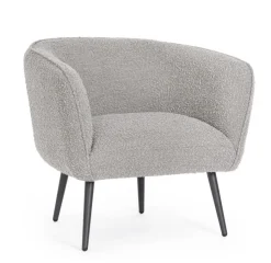 Poltrone E Chaise Longue>Bizzotto POLTRONA EFFETTO BOUCLE' GRIGIO - AVRIL