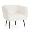 Poltrone E Chaise Longue>Bizzotto POLTRONA EFFETTO BOUCLE' BIANCO - AVRIL
