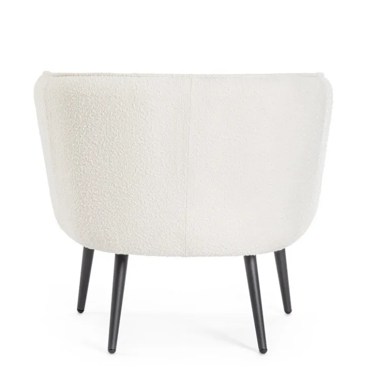 Poltrone E Chaise Longue>Bizzotto POLTRONA EFFETTO BOUCLE' BIANCO - AVRIL