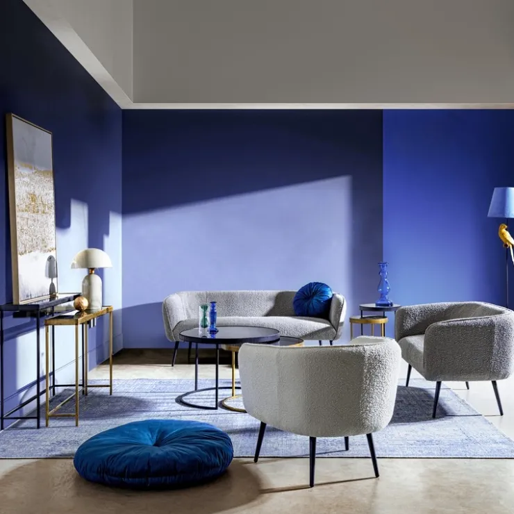 Poltrone E Chaise Longue>Bizzotto POLTRONA EFFETTO BOUCLE' BIANCO - AVRIL