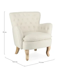 Poltrone E Chaise Longue>Bizzotto POLTRONA EFFETTO BOUCLE' PANNA - ORLINS