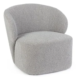 Poltrone E Chaise Longue>Bizzotto POLTRONA EFFETTO BUCLE' GRIGIO - BABILA