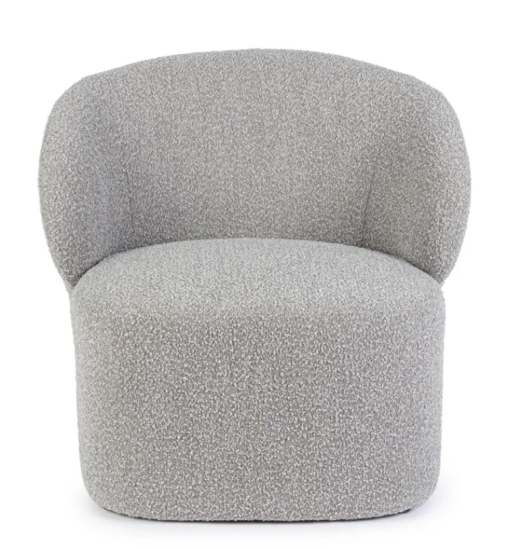 Poltrone E Chaise Longue>Bizzotto POLTRONA EFFETTO BUCLE' GRIGIO - BABILA