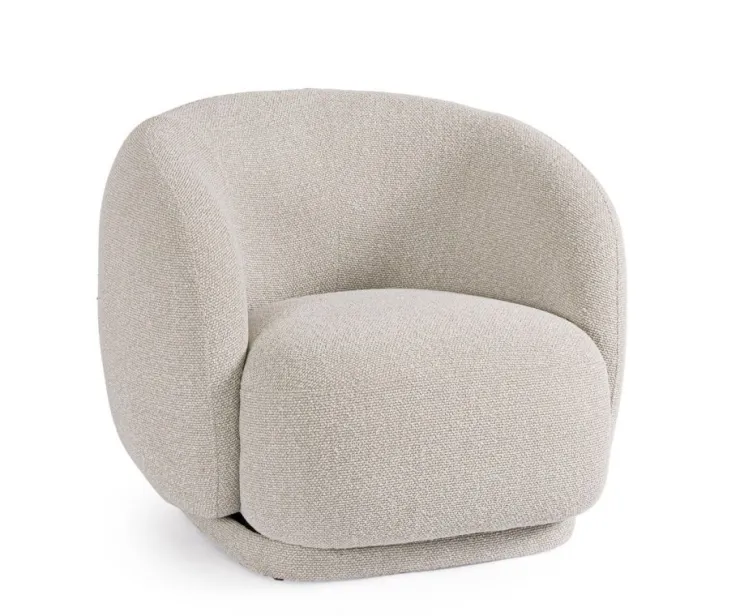 Poltrone E Chaise Longue>Bizzotto POLTRONA GIREVOLE BRITTANY NATURALE