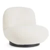 Poltrone E Chaise Longue>Bizzotto POLTRONA GIREVOLE EFFETTO BOUCLE' BIANCO - MARGOT