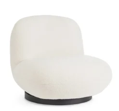 Poltrone E Chaise Longue>Bizzotto POLTRONA GIREVOLE EFFETTO BOUCLE' BIANCO - MARGOT