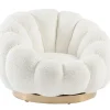 Poltrone E Chaise Longue>Bizzotto POLTRONA GIREVOLE EFFETTO BOUCLE' BIANCO - FLOREL