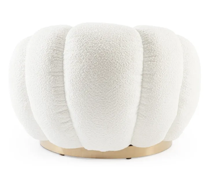 Poltrone E Chaise Longue>Bizzotto POLTRONA GIREVOLE EFFETTO BOUCLE' BIANCO - FLOREL