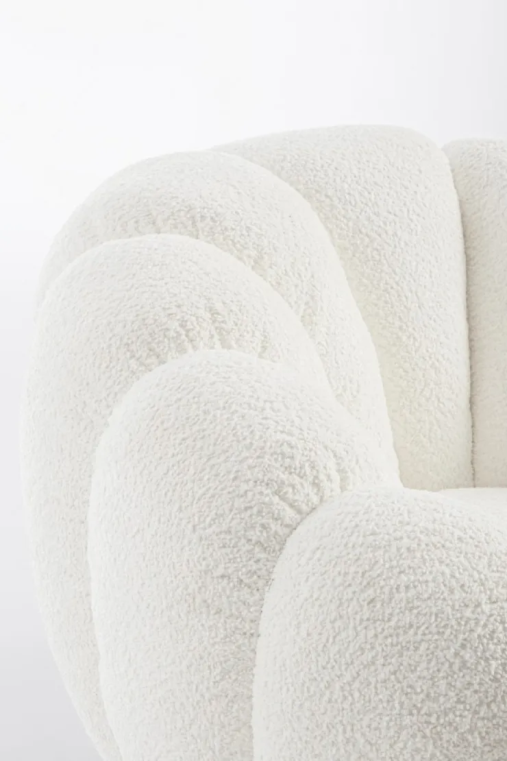 Poltrone E Chaise Longue>Bizzotto POLTRONA GIREVOLE EFFETTO BOUCLE' BIANCO - FLOREL