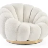 Poltrone E Chaise Longue>Bizzotto POLTRONA GIREVOLE EFFETTO BOUCLE' NATURALE - FLOREL