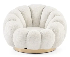 Poltrone E Chaise Longue>Bizzotto POLTRONA GIREVOLE EFFETTO BOUCLE' NATURALE - FLOREL