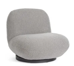 Poltrone E Chaise Longue>Bizzotto POLTRONA GIREVOLE EFFETTO BOUCLE' GRIGIO - MARGOT