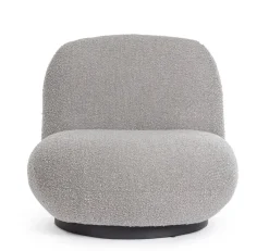 Poltrone E Chaise Longue>Bizzotto POLTRONA GIREVOLE EFFETTO BOUCLE' GRIGIO - MARGOT