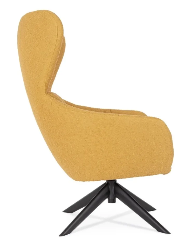 Poltrone E Chaise Longue>Bizzotto POLTRONA GIREVOLE HAILEY SENAPE