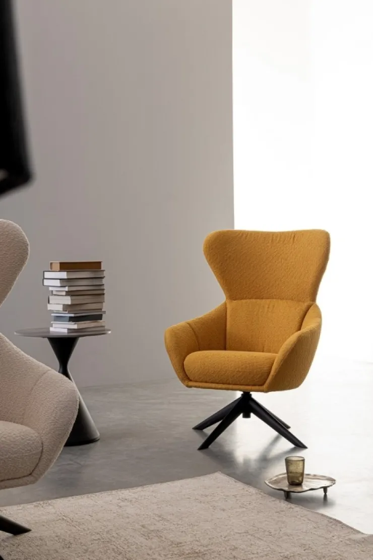 Poltrone E Chaise Longue>Bizzotto POLTRONA GIREVOLE HAILEY SENAPE