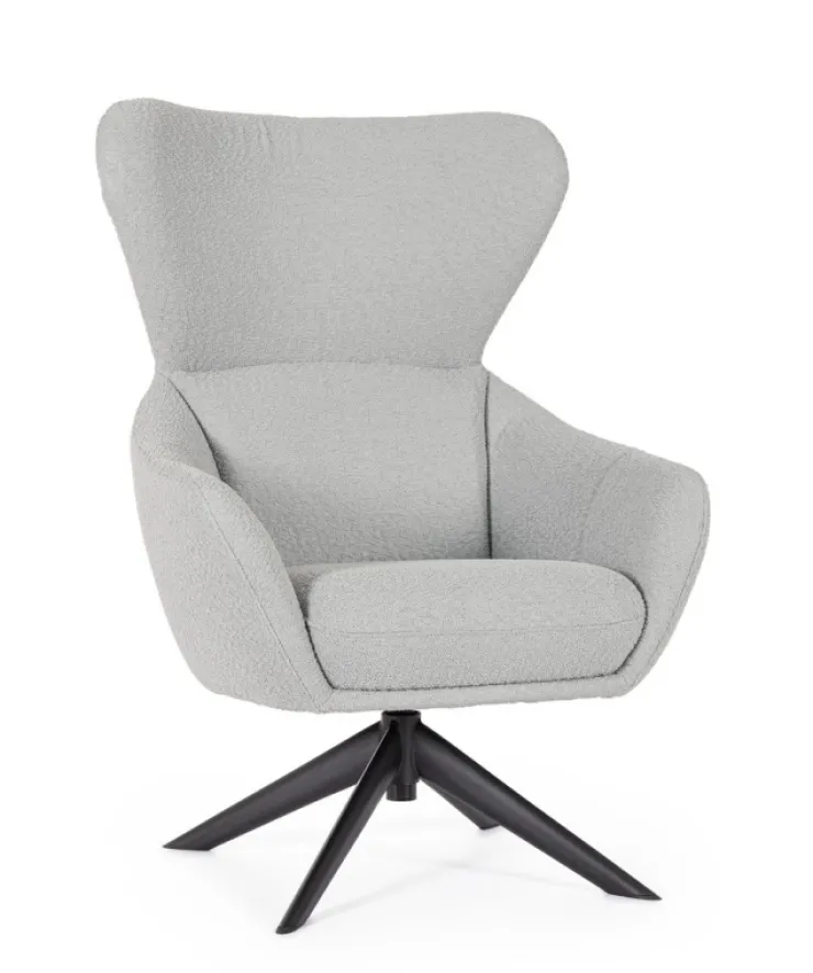 Poltrone E Chaise Longue>Bizzotto POLTRONA GIREVOLE HAILEY GRIGIO