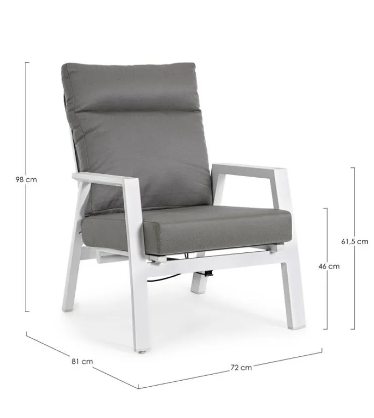 Poltrone>Bizzotto POLTRONA IN ALLUMINIO BIANCO JX11 - KLEDI