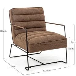 Poltrone E Chaise Longue>Bizzotto POLTRONA IN ECOPELLE MARRONE - BRIANNA