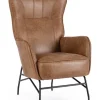 Poltrone E Chaise Longue>Bizzotto POLTRONA IN ECOPELLE MARRONE - NASIRA