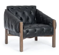 Poltrone E Chaise Longue>Bizzotto POLTRONA IN ECOPELLE NERO - HARRISON