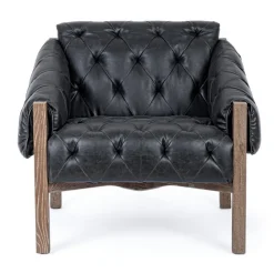 Poltrone E Chaise Longue>Bizzotto POLTRONA IN ECOPELLE NERO - HARRISON