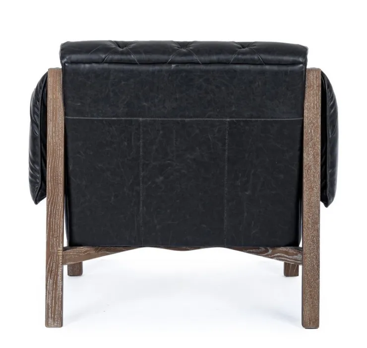 Poltrone E Chaise Longue>Bizzotto POLTRONA IN ECOPELLE NERO - HARRISON