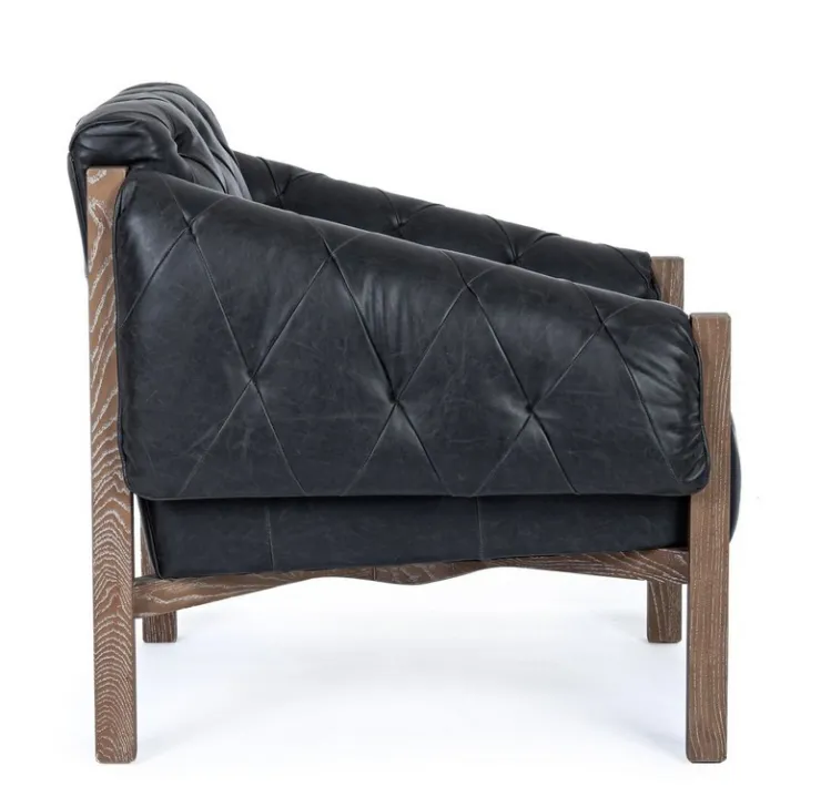 Poltrone E Chaise Longue>Bizzotto POLTRONA IN ECOPELLE NERO - HARRISON