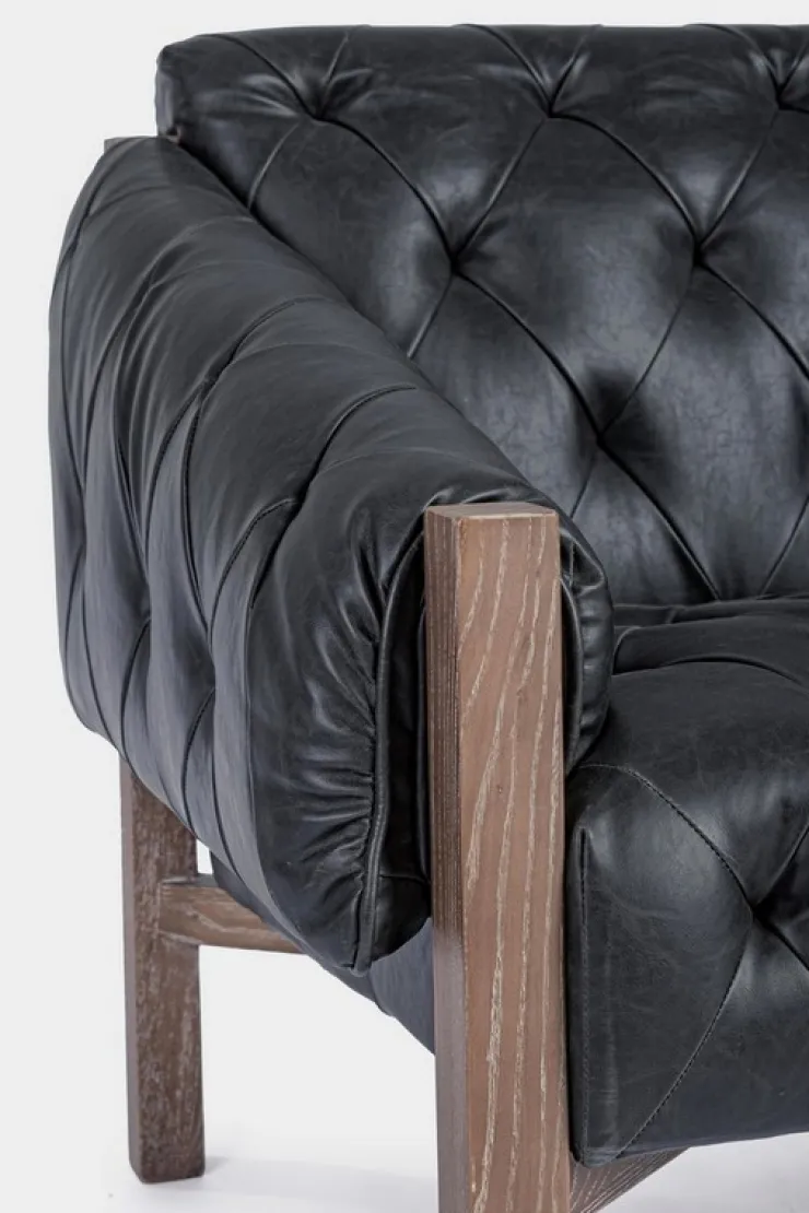 Poltrone E Chaise Longue>Bizzotto POLTRONA IN ECOPELLE NERO - HARRISON