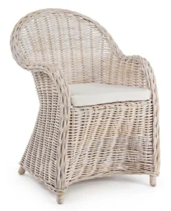 Sedie>Bizzotto POLTRONA IN FIBRE NATURALI BIANCA - MARTIN NEW