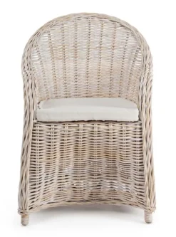 Sedie>Bizzotto POLTRONA IN FIBRE NATURALI BIANCA - MARTIN NEW