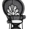 Poltrone E Chaise Longue>Bizzotto POLTRONA IN FIBRE NATURALI SFODERABILE NERO - PEACOCK
