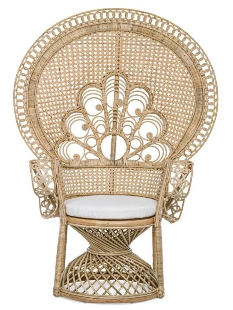 Poltrone E Chaise Longue>Bizzotto POLTRONA IN FIBRE NATURALI SFODERABILE NATURALE - PEACOCK