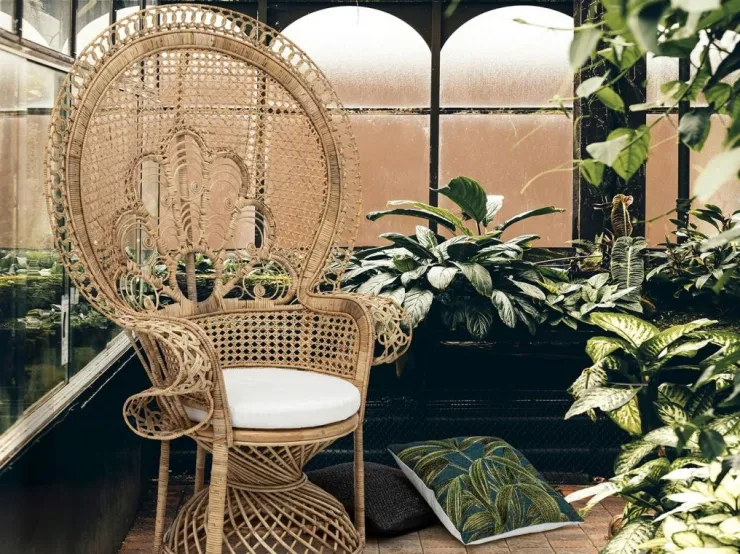 Poltrone E Chaise Longue>Bizzotto POLTRONA IN FIBRE NATURALI SFODERABILE NATURALE - PEACOCK