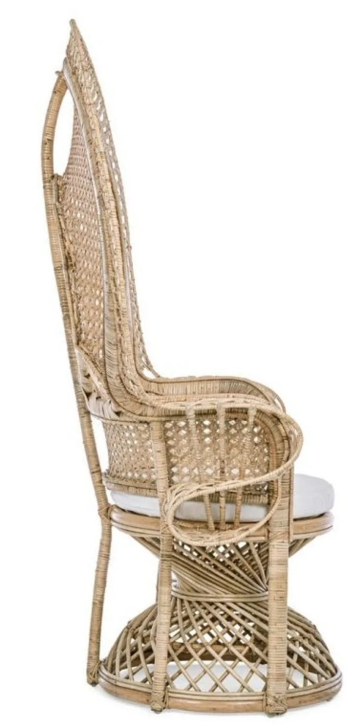 Poltrone E Chaise Longue>Bizzotto POLTRONA IN FIBRE NATURALI SFODERABILE NATURALE - PEACOCK