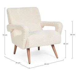Poltrone E Chaise Longue>Bizzotto POLTRONA IN LEGNO BIANCA - BERNA