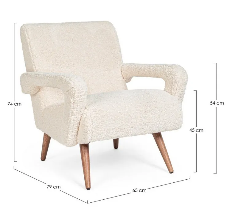 Poltrone E Chaise Longue>Bizzotto POLTRONA IN LEGNO BIANCA - BERNA