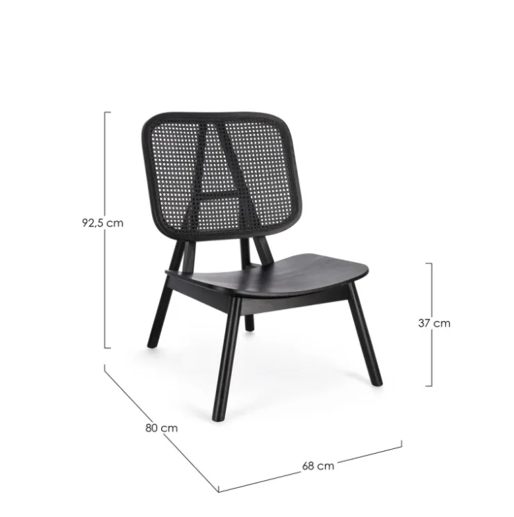 Poltrone E Chaise Longue>Bizzotto POLTRONA IN LEGNO NERO - YVES